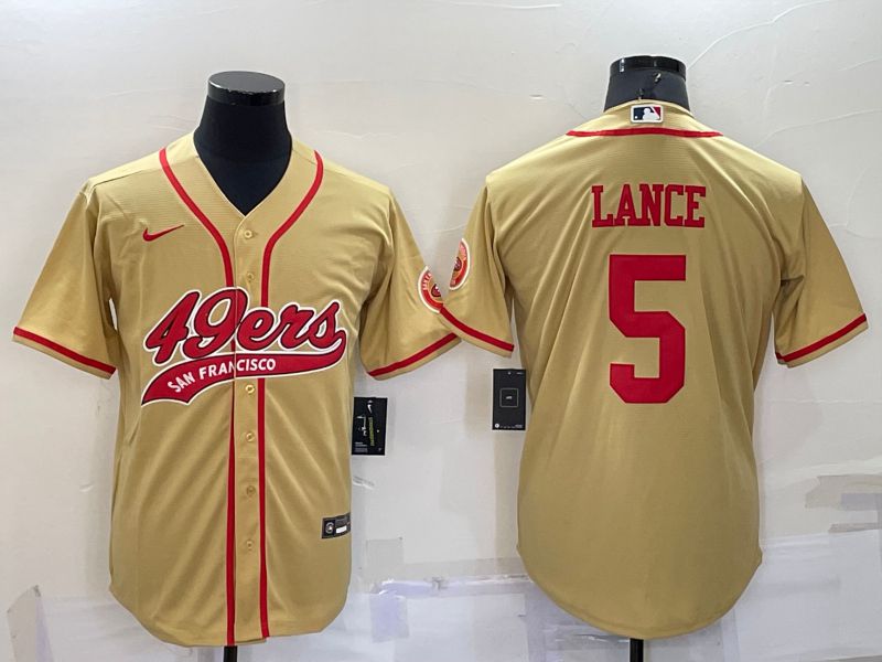 Men San Francisco 49ers #5 Lance Yellow 2022 Nike Co branded NFL Jerseys->san francisco 49ers->NFL Jersey